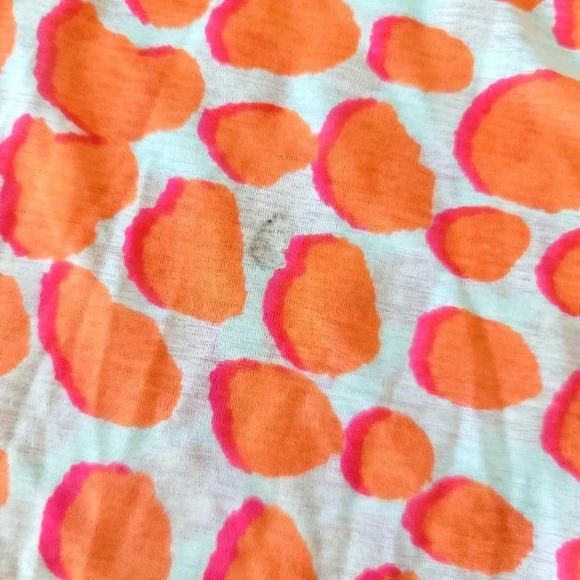 *NWT* rafaella studio Guava Spotted Ruched Ruffle Blouse Size Large - Picture 7 of 7